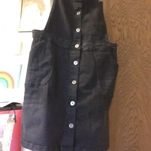 Black overalls dress from ModCloth